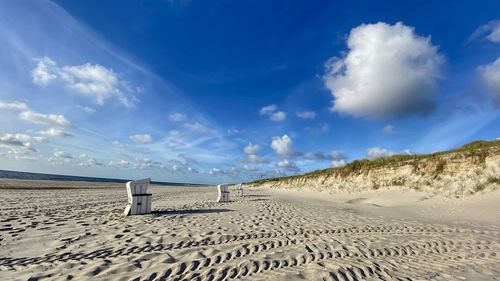 Scenic view of beach against sky