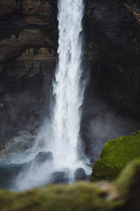 Low angle view of waterfall