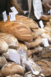 Stack of bread at market