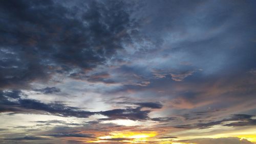 Low angle view of sky during sunset