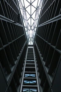 Low angle view of skylight in building