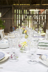 Dining setup of midsummer eve in sweden