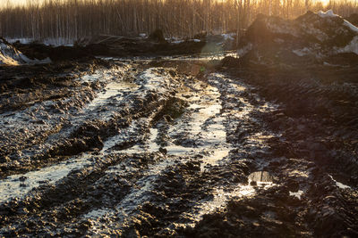 Scenic view of river during sunset