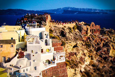 View of castle on coast