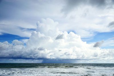 Scenic shot of calm sea and cloudy sky