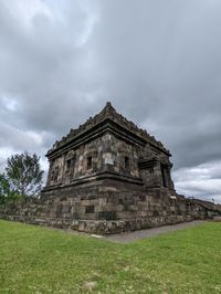 Low angle view of old ruins against sky