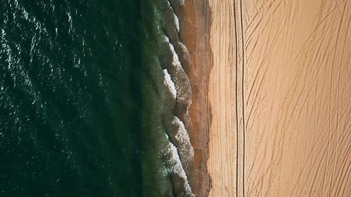 High angle view of beach