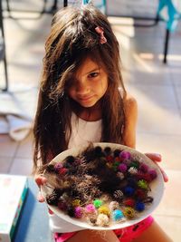 Portrait of girl with multi colored hair