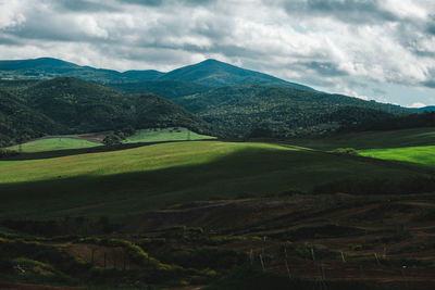 Scenic view of mountains against sky