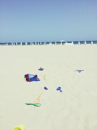 Scenic view of beach against clear sky