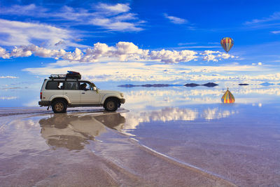 Mirror lake, great view of uyuni salt lake