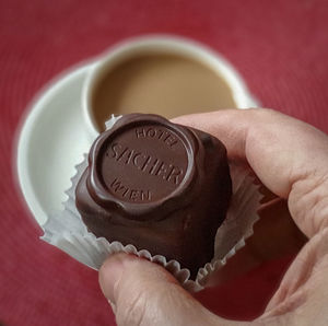 Close-up of hand holding drink