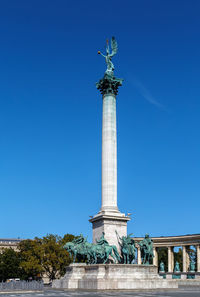 Millennium monument on heroes' square in budapest, hungary.