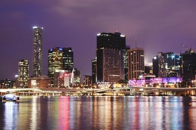 Illuminated city at night