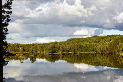 Panoramic view of lake against sky