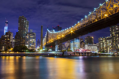 City lit up at night