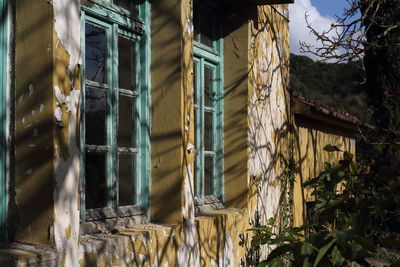 Low angle view of abandoned building