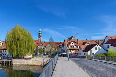 View of lauf an der pegnitz from pegnitz river, germany
