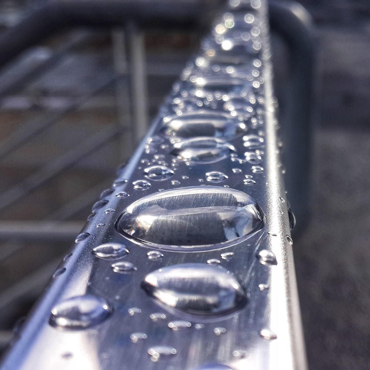 Rain on metal