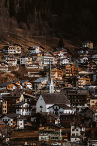 High angle view of buildings in city