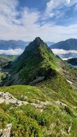 Scenic view of mountains against sky