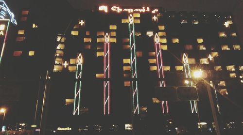 Illuminated lights at night