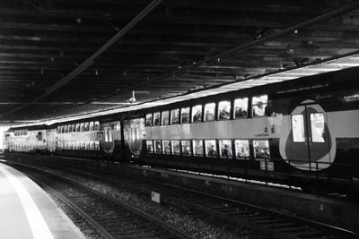 Train on railroad station platform