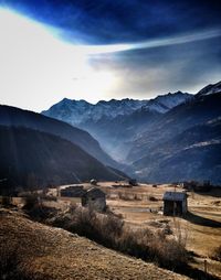 Scenic view of mountains against sky