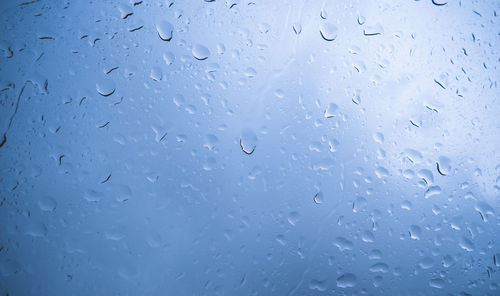 Full frame shot of wet glass window