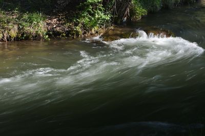 Water flowing through rocks