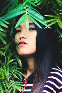 Close-up portrait of young woman