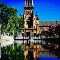 Reflection of buildings in water