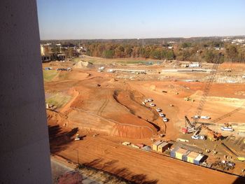 High angle view of construction site