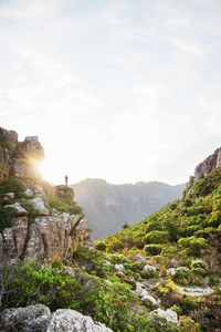 Scenic view of mountain range against sky