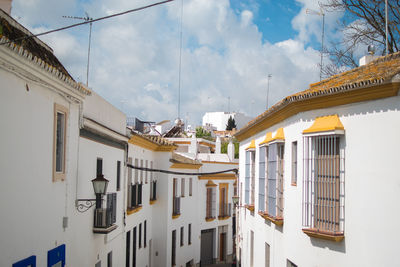 Low angle view of residential buildings against sky