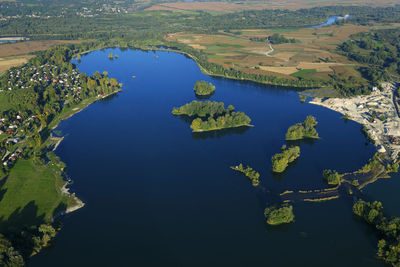 Aerial view of soderica lake, croatia