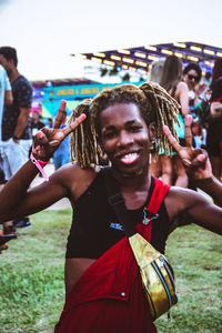 People enjoying at music concert