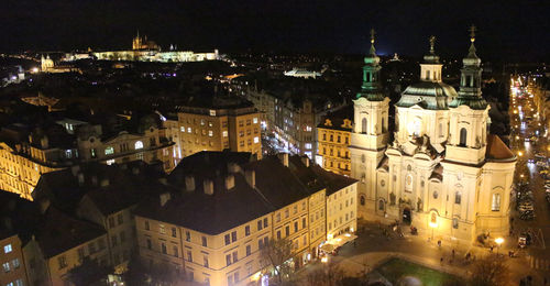 Illuminated city at night