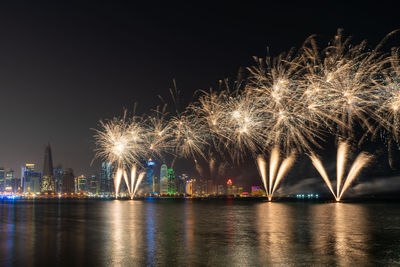 Beautiful fireworks in the doha corniche, qatar.