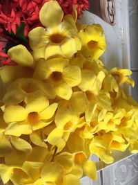 Close-up of yellow flowers for sale in market