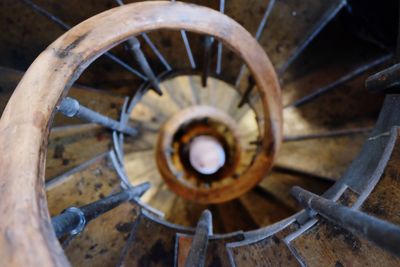 Directly above view of spiral staircase at gare de lyon