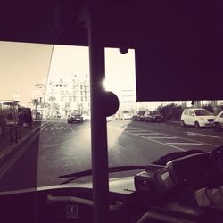 Road seen through car windshield