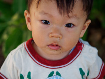 Close-up portrait of cute girl