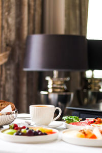 Close-up of food on table