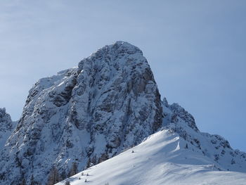 Scenic view of snowcapped mountain against sky