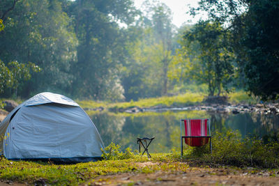 Tent in forest