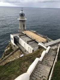 High angle view of sea against sky