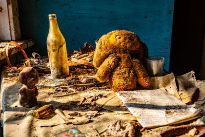 Close-up of stuffed toy on table