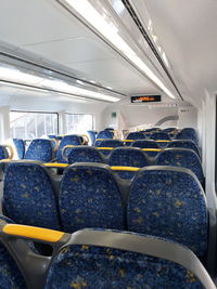 Empty seats in train