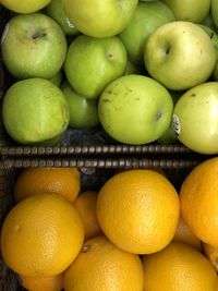 High angle view of fruits for sale in market